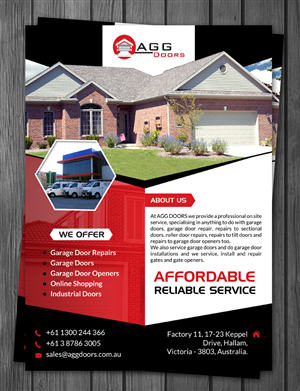 Flyer Design by debdesign for AGG DOORS PTY LTD | Design #5511157