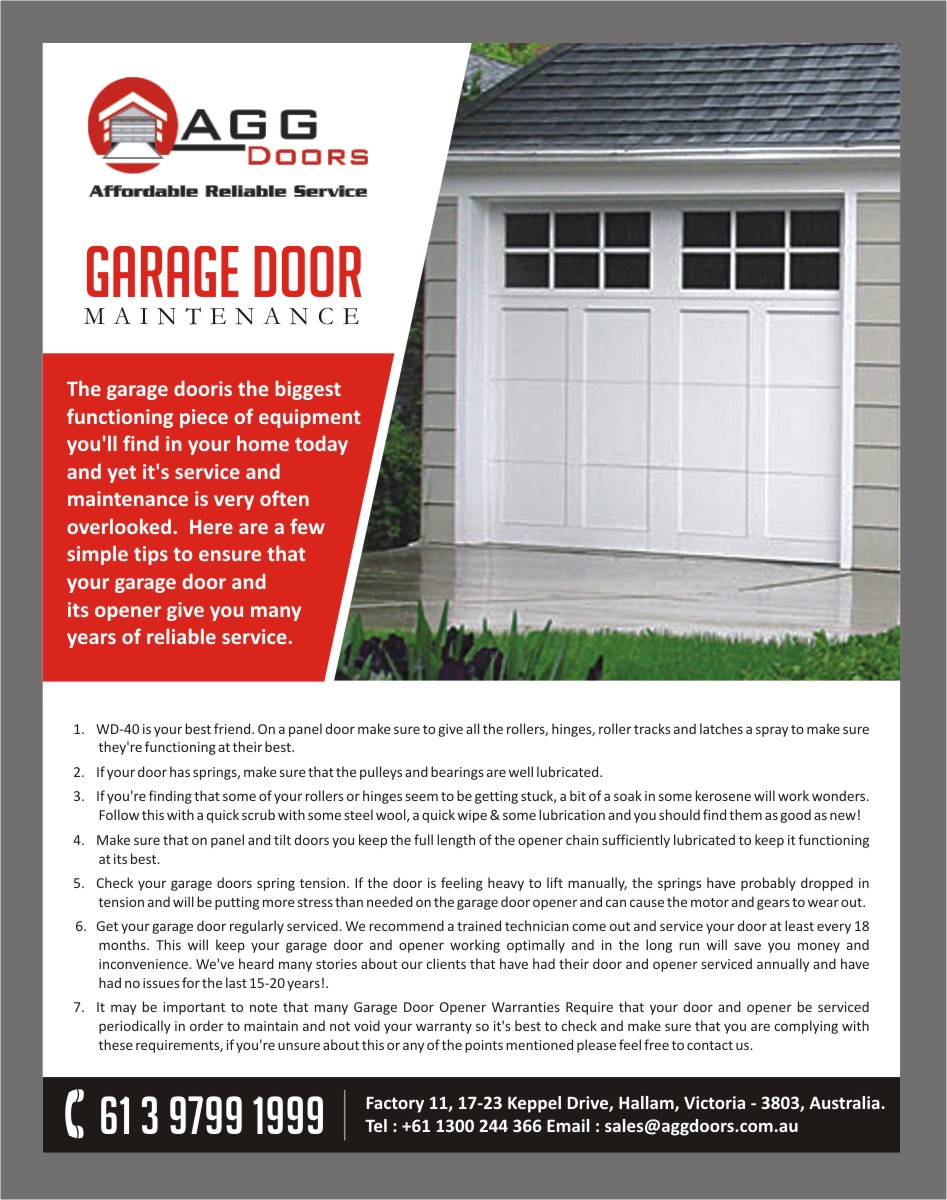 Elegant Playful Garage Flyer Design For Agg Doors Pty Ltd By