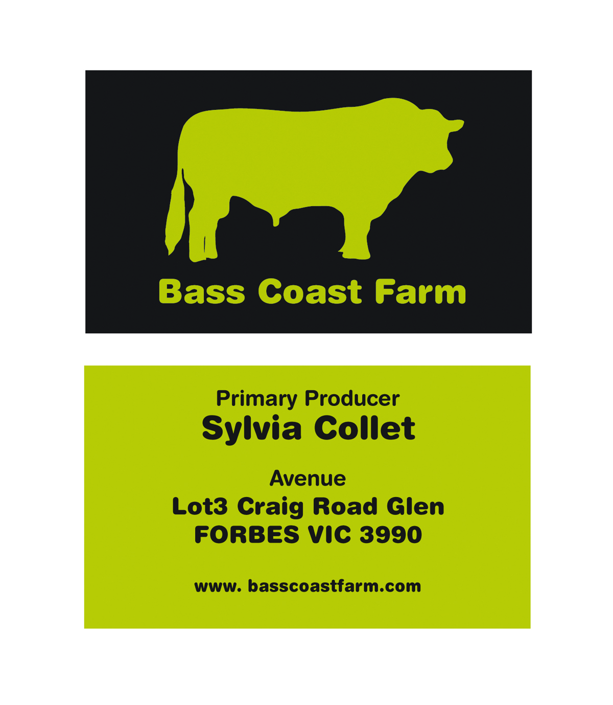 Business Card Design by gioutsos24 for Bass Coast Farm Pty Ltd | Design #5518219