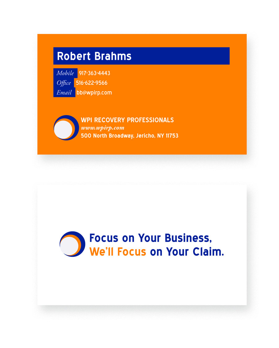 Business Card Design by Lisa W. for WPI Recovery Professionals | Design #1519655