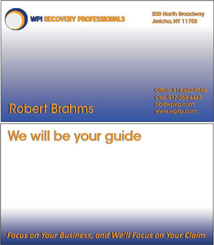 Business Card Design by JessicaD for WPI Recovery Professionals | Design #1541390