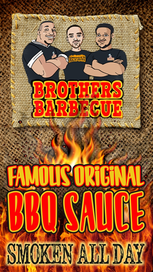 Brothers BBQ World Famous BBQ Sauce Label We're Smoken All Day  | Diseño de Etiqueta por Maestroto