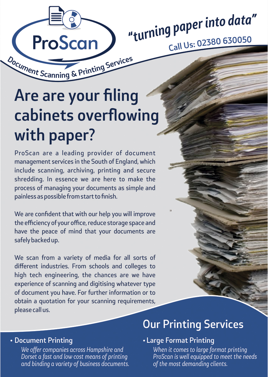 Flyer Design by dejan_dzamtovski for ProScan Document Imaging Ltd | Design #5541640