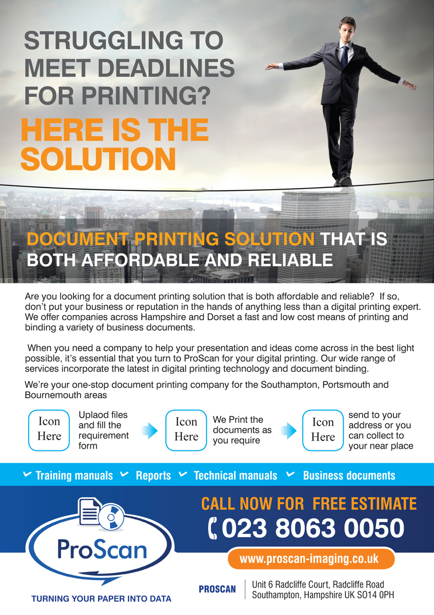 Diseño de Flyer por rkailas para ProScan Document Imaging Ltd | Diseño #5539425