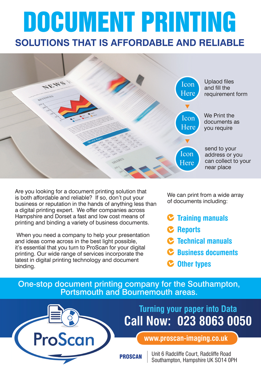 Diseño de Flyer por rkailas para ProScan Document Imaging Ltd | Diseño #5539438