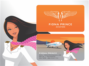 Adventurous female pilot | Design de Carte de Visite par hellodesign