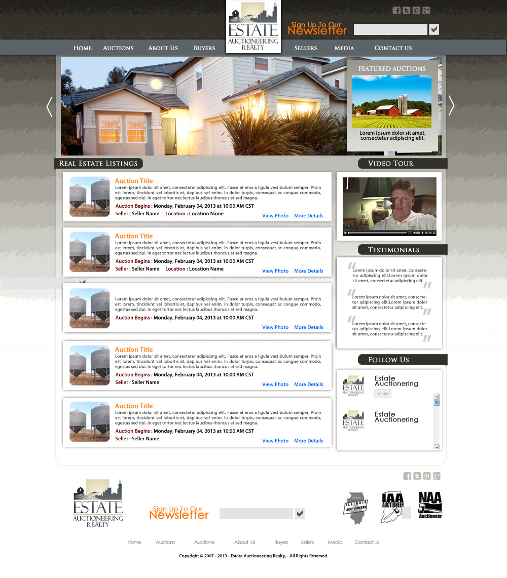 Wordpress Design by Visible Spectrum for AuctionServices.com, Inc. | Design #1536172