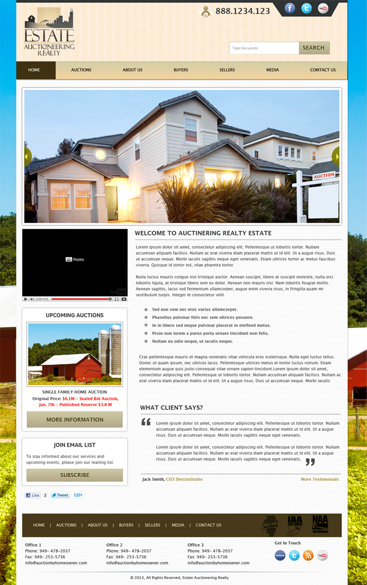 Wordpress Design by Expert Designer for AuctionServices.com, Inc. | Design #1533380