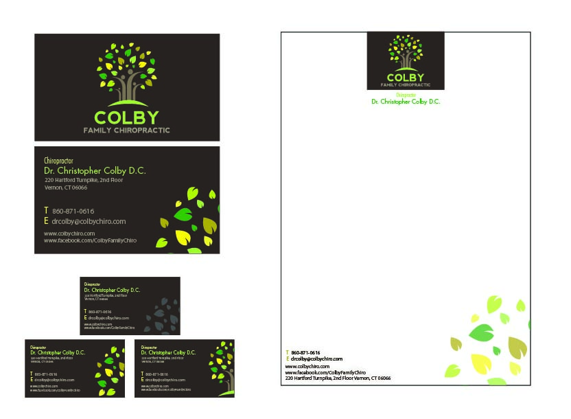 Stationery Design by Erica H. Seo for Colby Family Chiropractic DBA South Windsor Neck & Back | Design #1535157