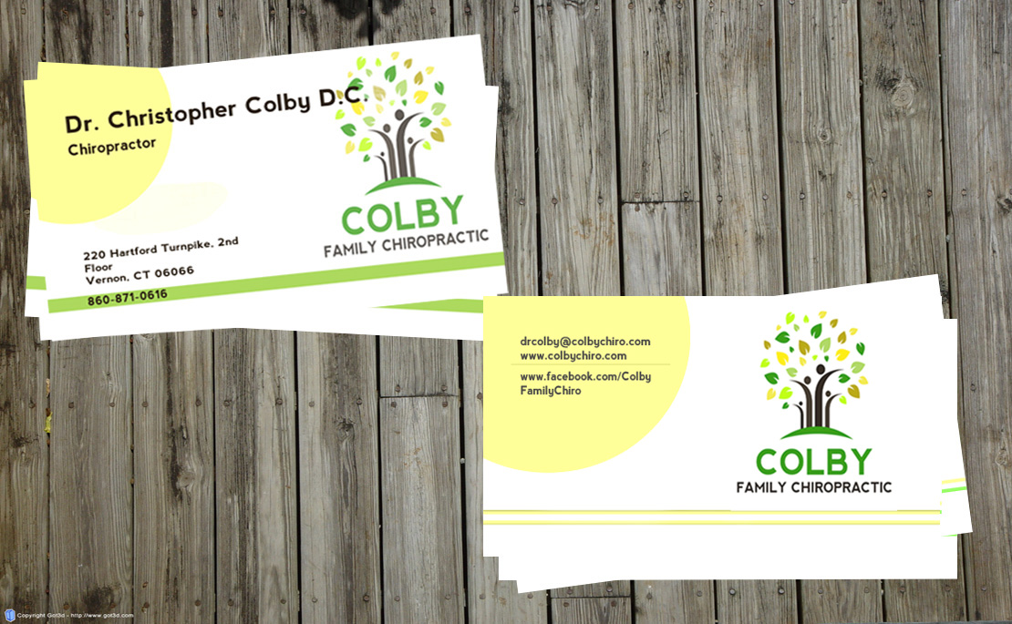 Stationery Design by Kat.Jur for Colby Family Chiropractic DBA South Windsor Neck & Back | Design #1568099