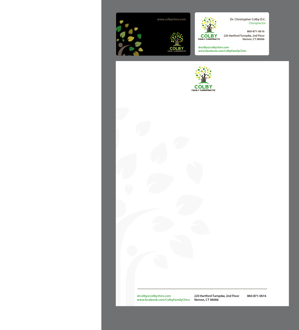 Stationery Design by Andrea for Colby Family Chiropractic DBA South Windsor Neck & Back | Design #1572847