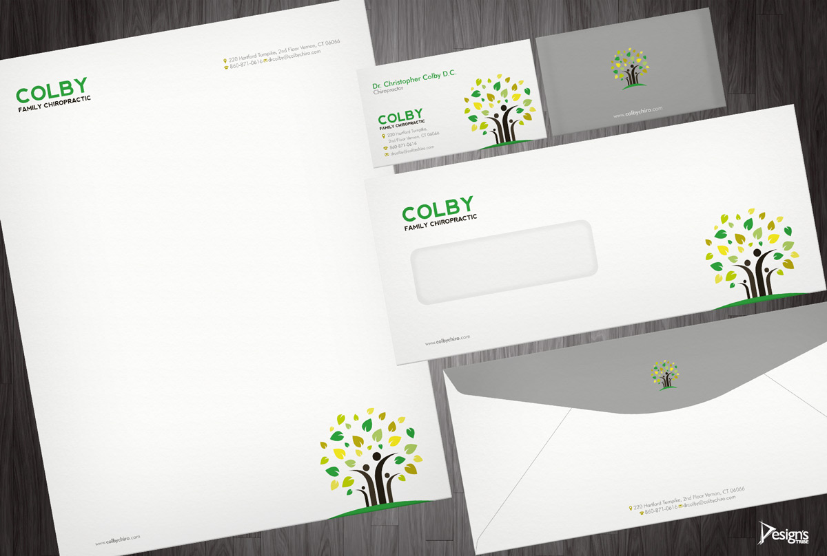 Stationery Design by DesignsTRIBE for Colby Family Chiropractic DBA South Windsor Neck & Back | Design #1590072
