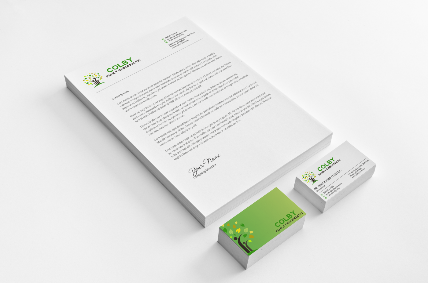 Stationery Design by HYPdesign for Colby Family Chiropractic DBA South Windsor Neck & Back | Design #1524341
