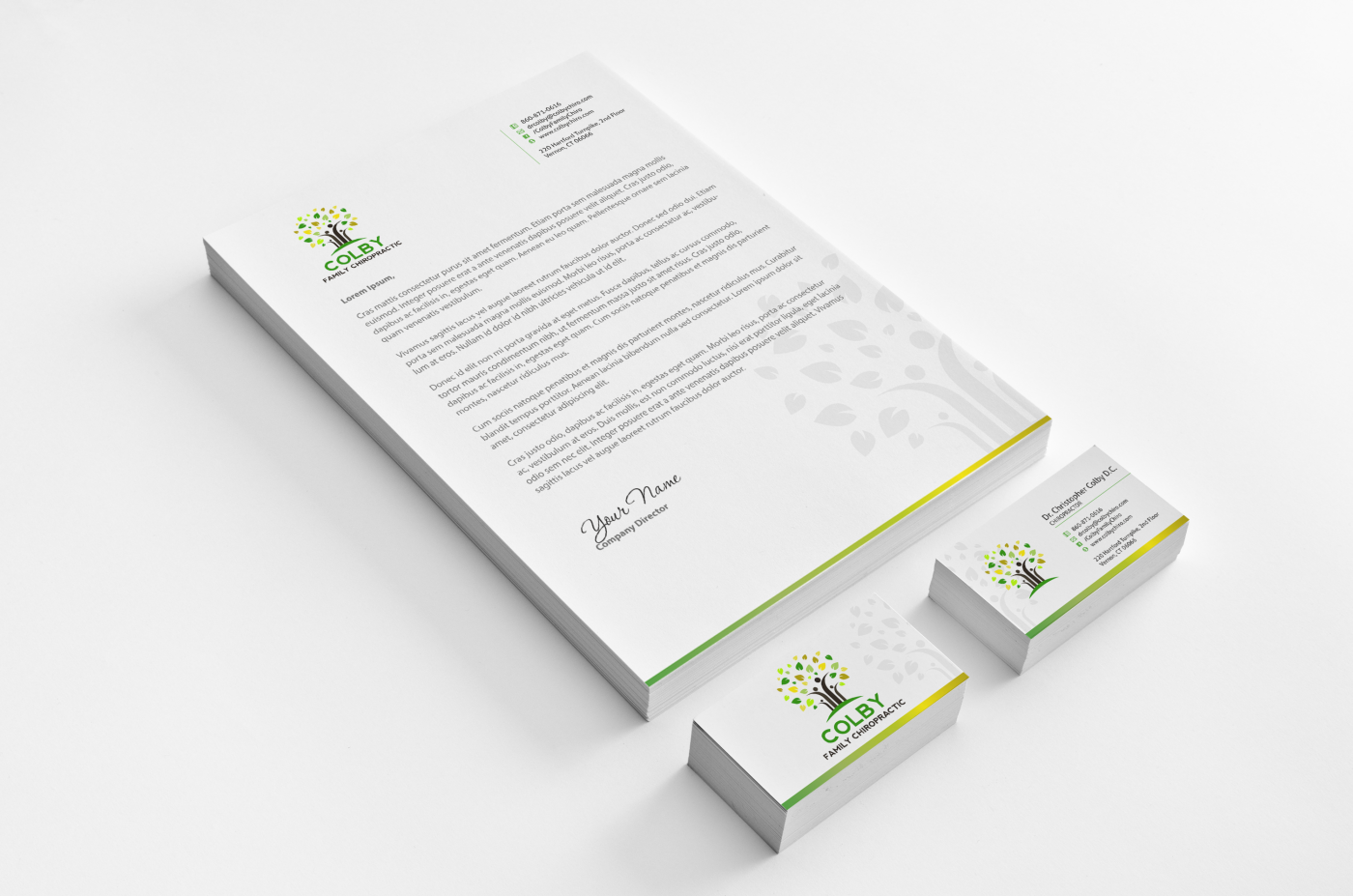 Diseño de Papelería por HYPdesign para Colby Family Chiropractic DBA South Windsor Neck & Back | Diseño #1524345