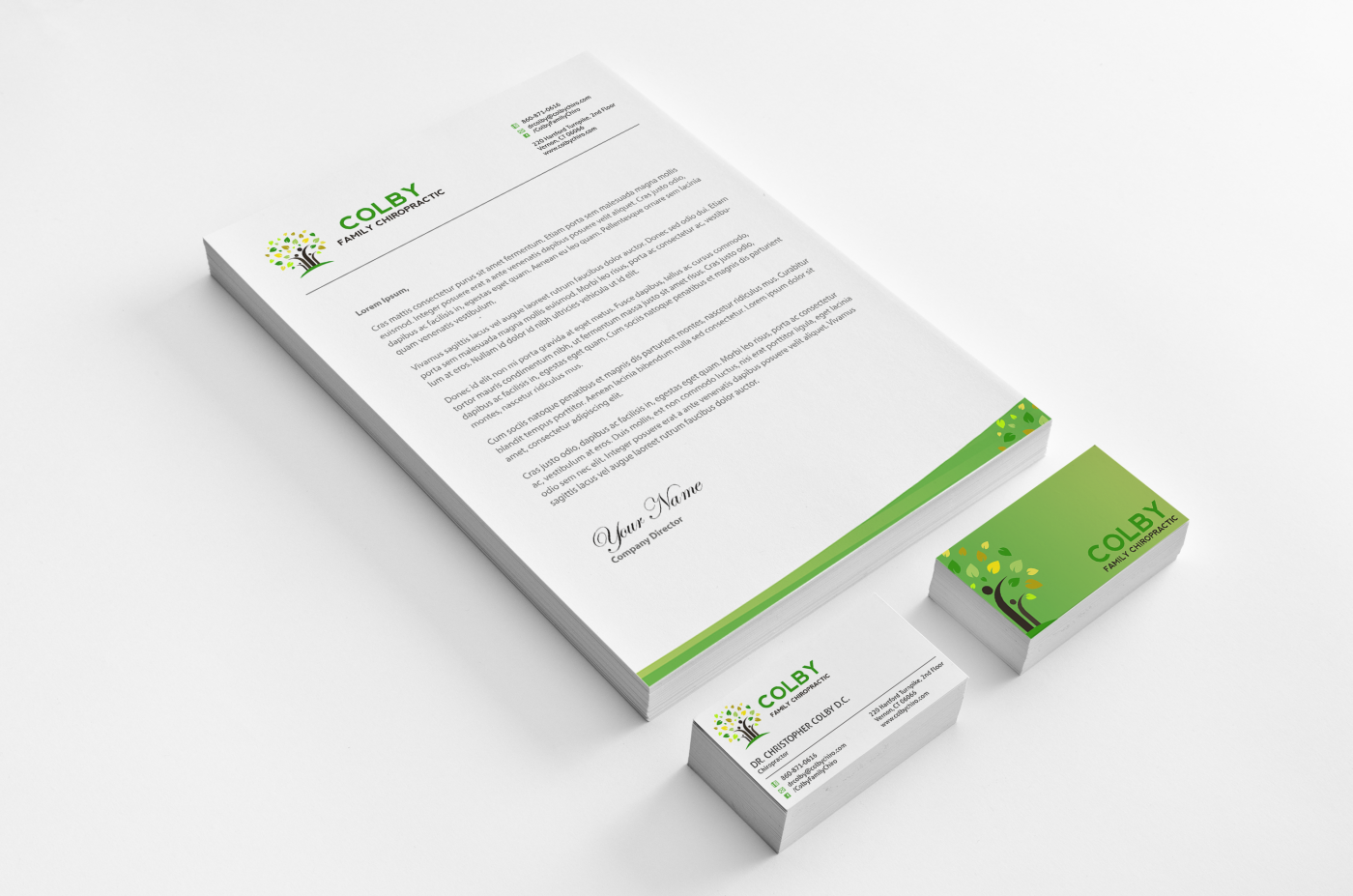 Design de Papeterie par HYPdesign pour Colby Family Chiropractic DBA South Windsor Neck & Back | Design #1528309