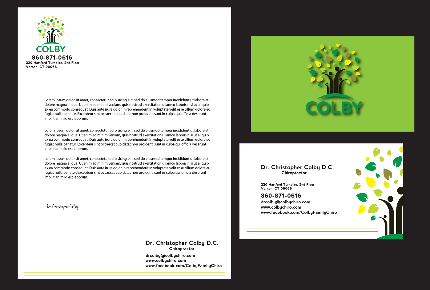 Stationery Design by asha for Colby Family Chiropractic DBA South Windsor Neck & Back | Design #1612084