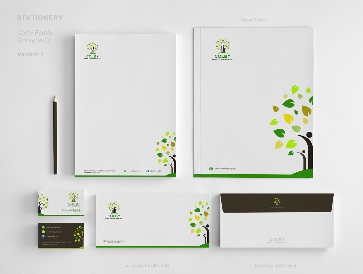 Stationery Design by logodentity for Colby Family Chiropractic DBA South Windsor Neck & Back | Design #1611447
