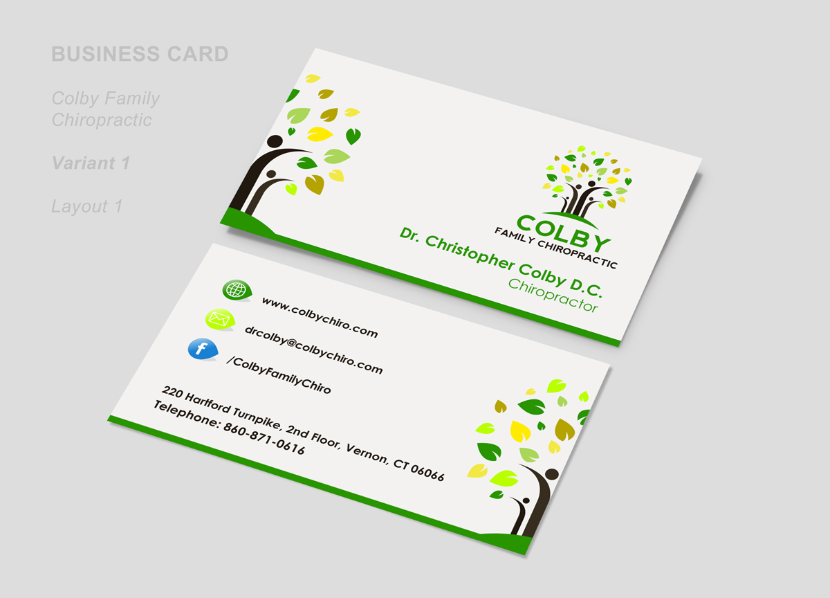 Design de Papeterie par logodentity pour Colby Family Chiropractic DBA South Windsor Neck & Back | Design : #1626064