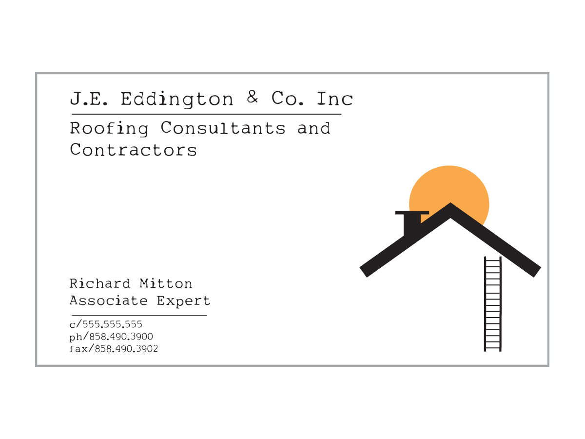 Business Card Design by Nathan Bevans for J.E. Eddington  Co. Inc. | Design #1522396