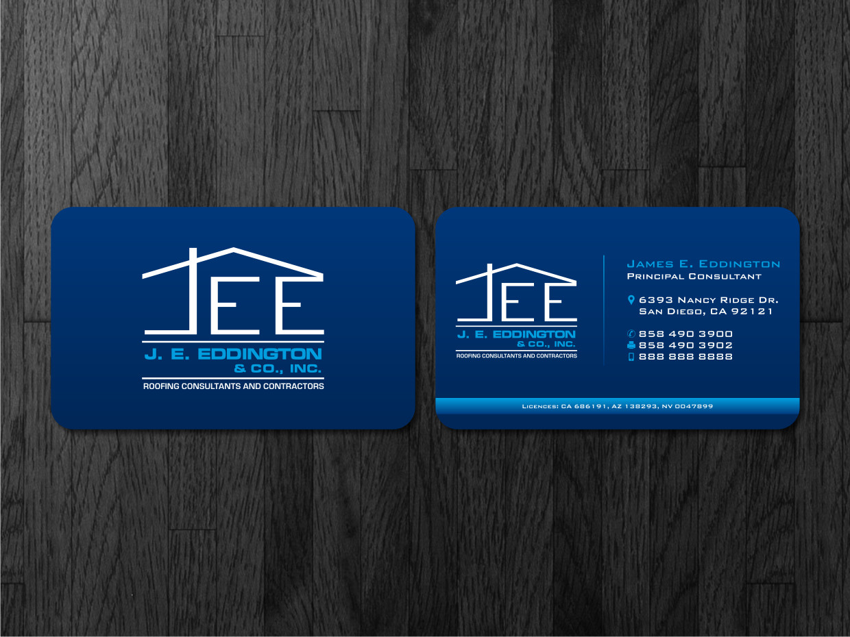 Business Card Design by Atvento Graphics for J.E. Eddington  Co. Inc. | Design #1523702