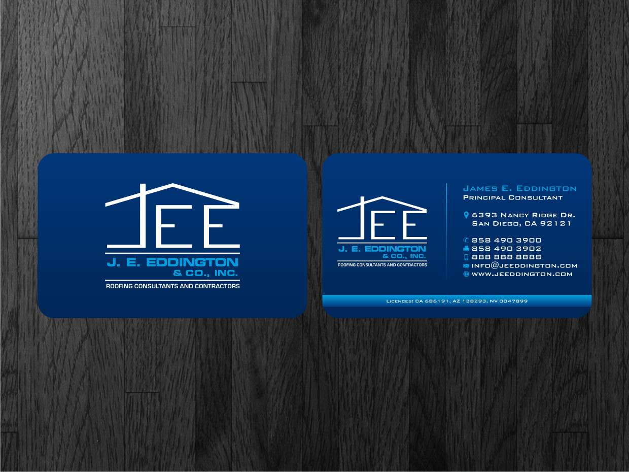 Business Card Design by Atvento Graphics for J.E. Eddington  Co. Inc. | Design #1531802