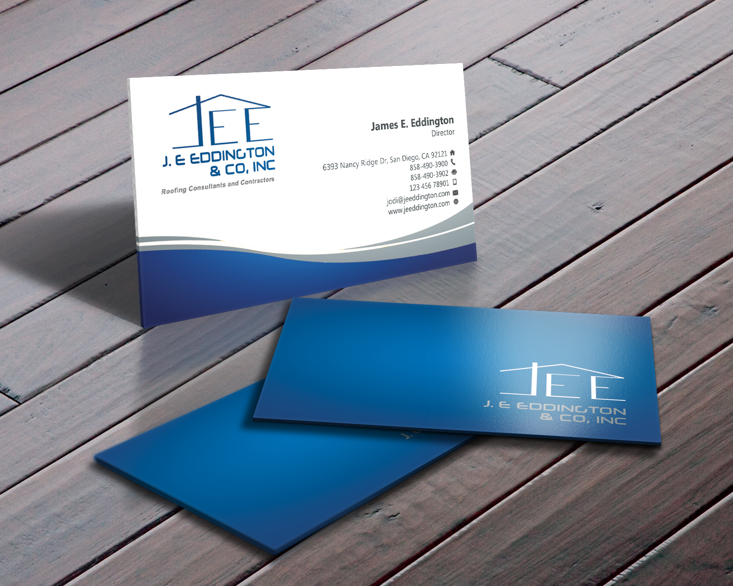 Business Card Design by Sarah Mathews for J.E. Eddington  Co. Inc. | Design #1530518