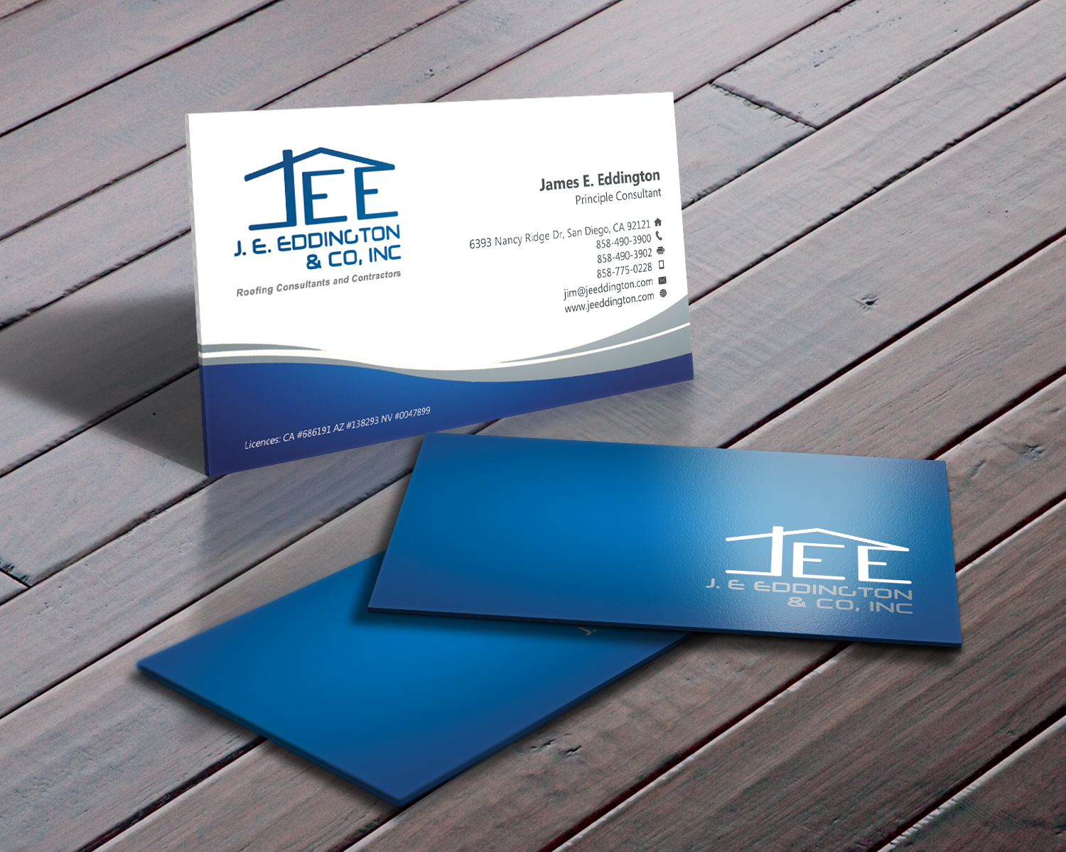 Business Card Design by Sarah Mathews for J.E. Eddington  Co. Inc. | Design #1540294
