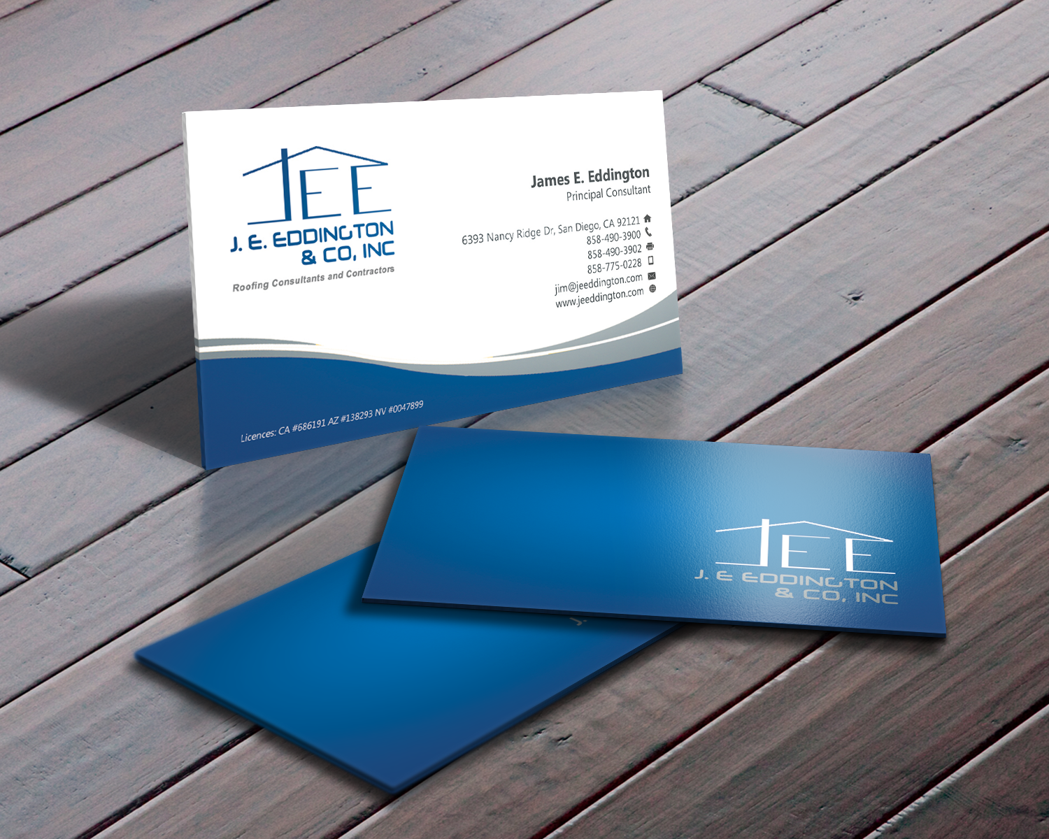 Business Card Design by Sarah Mathews for J.E. Eddington  Co. Inc. | Design #1545005