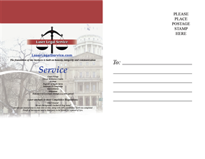 Postcard Design by zoe.hodgson for Laser Legal Service | Design: #5561195