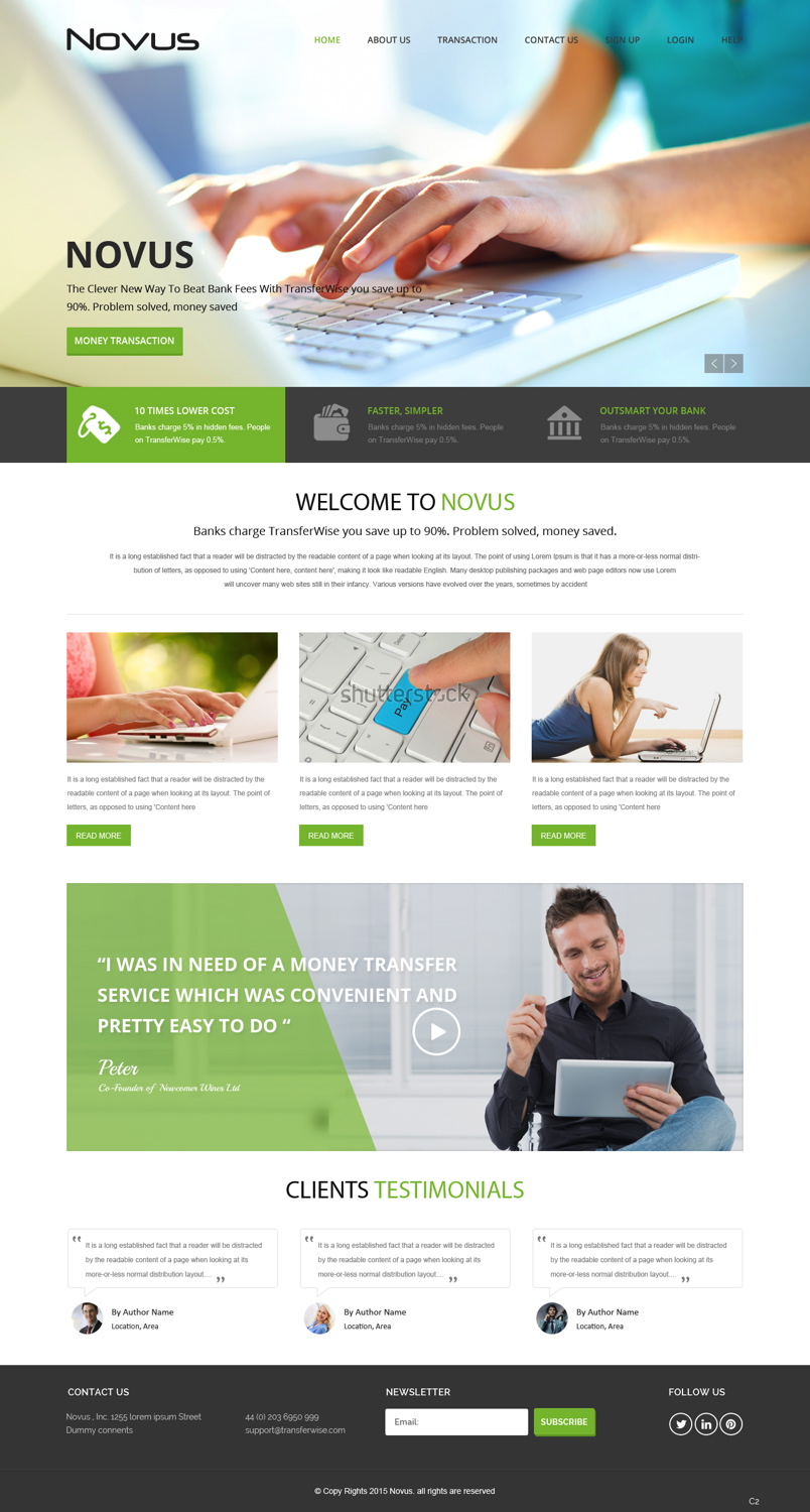 Wordpress Design by pb for Novus Exchange | Design #5564753