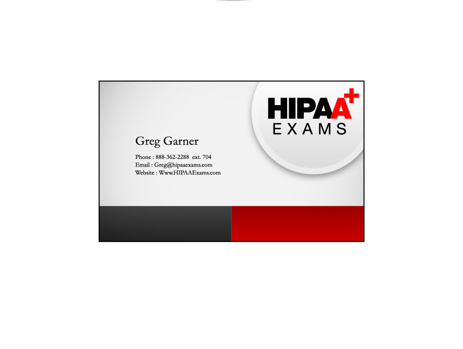 Business Card Design by Mochila for HIPAA Exams | Design #1524813