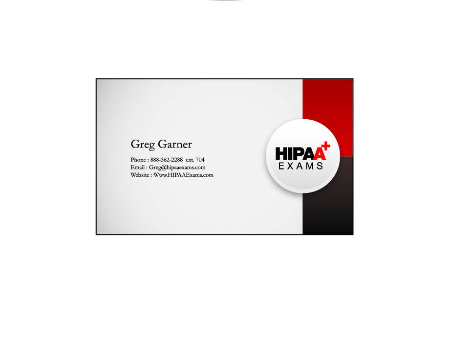 Business Card Design by Mochila for HIPAA Exams | Design #1524870