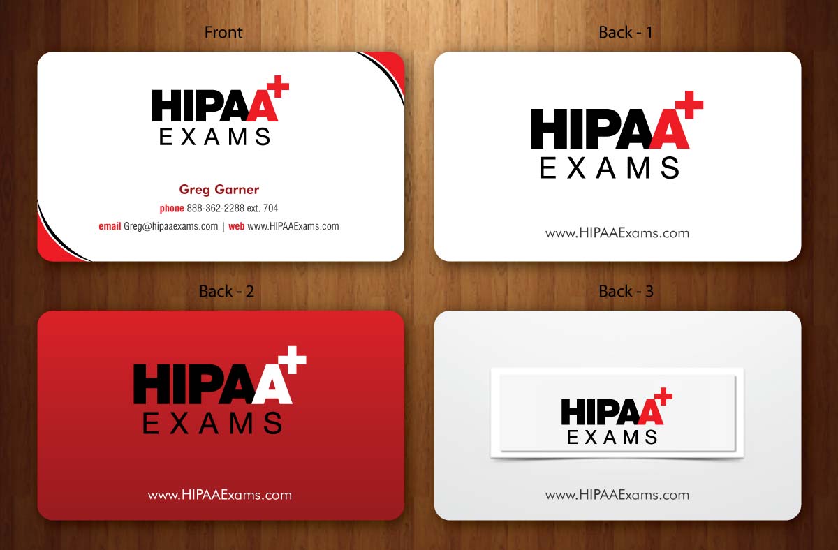 Business Card Design by Sbss for HIPAA Exams | Design #1535216