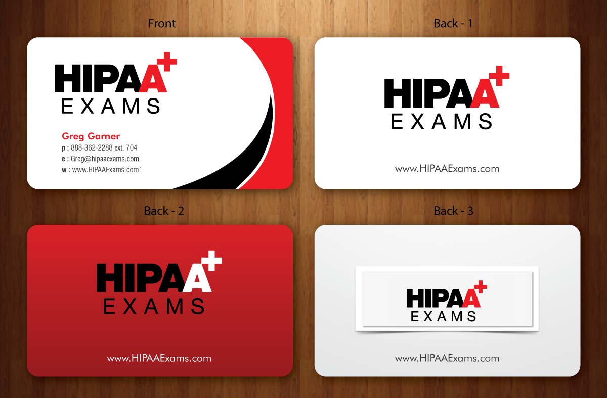 Business Card Design by Sbss for HIPAA Exams | Design #1535236