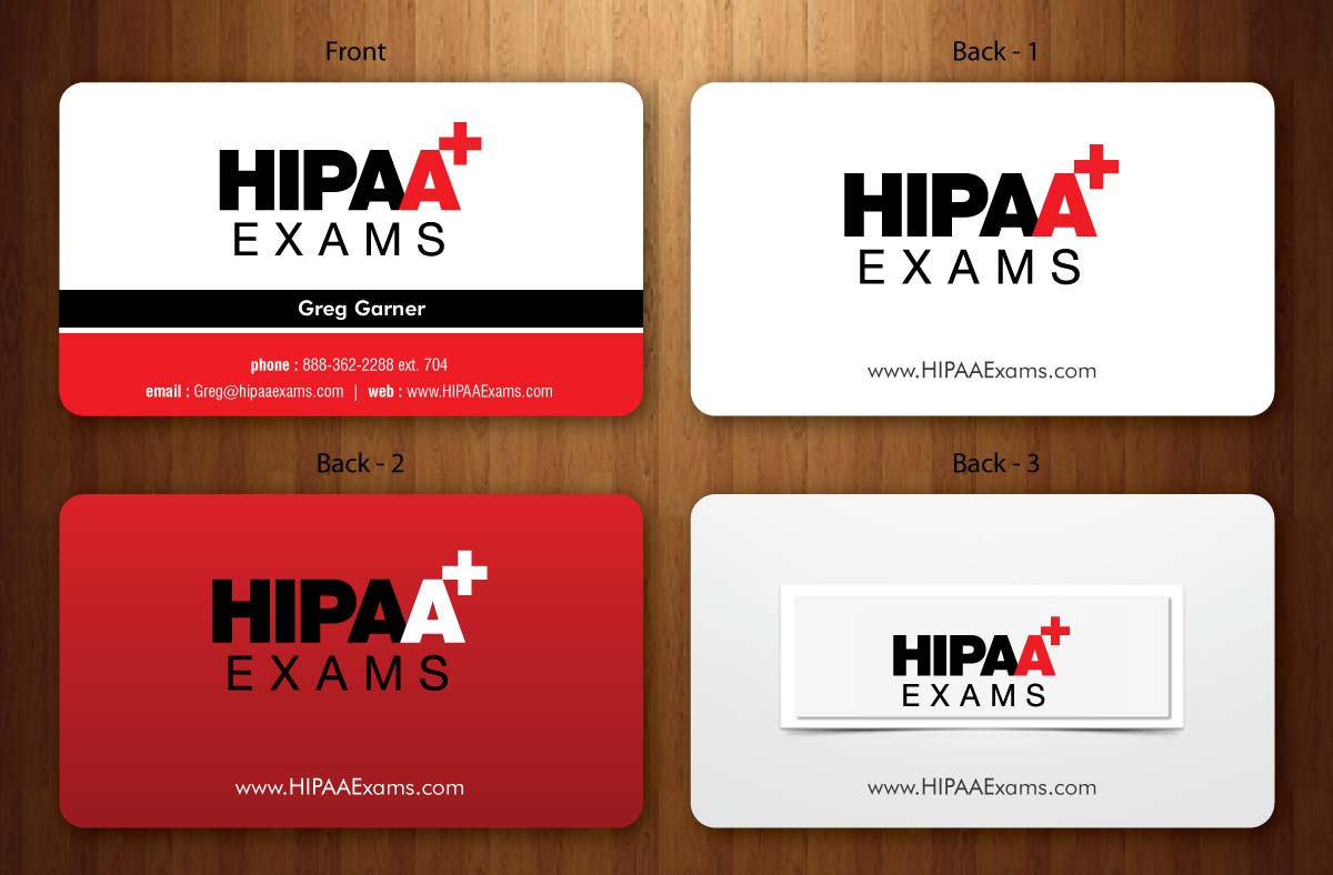 Business Card Design by Sbss for HIPAA Exams | Design #1535248