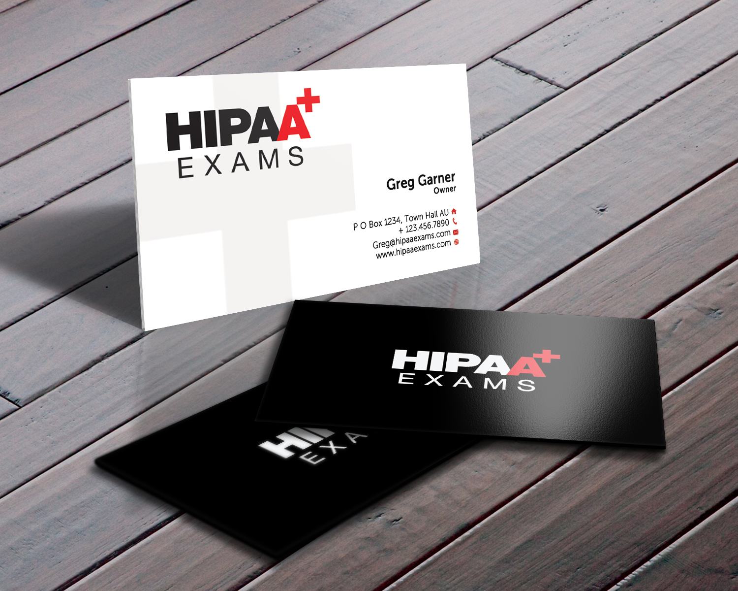 Business Card Design by Sarah Mathews for HIPAA Exams | Design #1536092