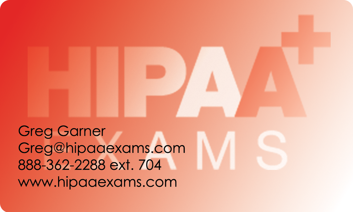 Business Card Design by Gayanka for HIPAA Exams | Design #1536222
