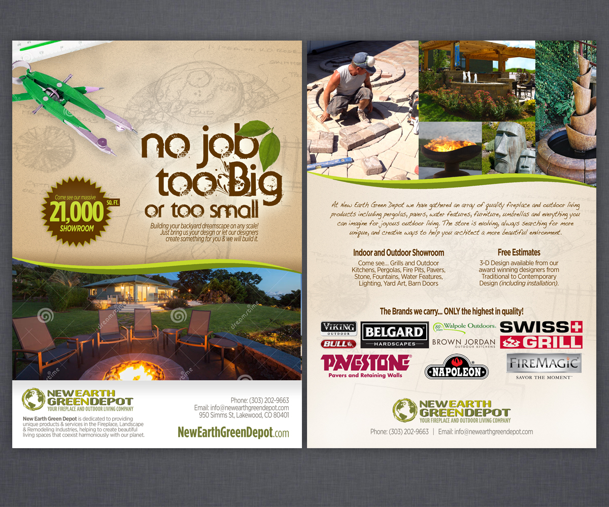 modern personable construction flyer design for newearthgreendepot contractor flyer design