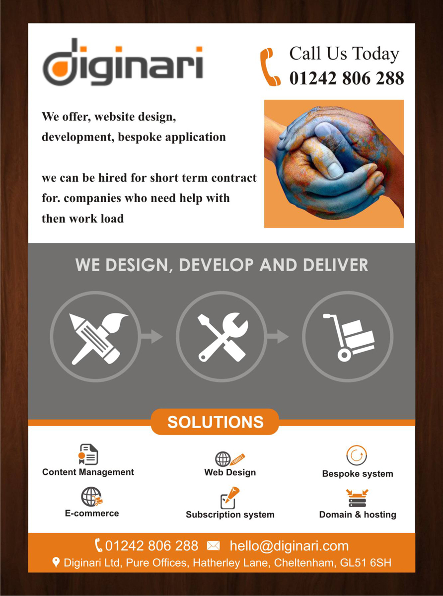 Design de Flyer par HarmiDesigning pour Diginari Ltd | Design #5533655