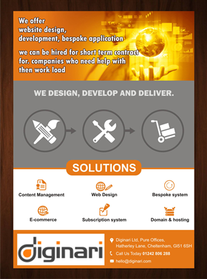 Design de Flyer par harmi_199 pour Diginari Ltd | Design : #5533659