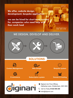 Flyer Design by harmi_199 for Diginari Ltd | Design: #5533664