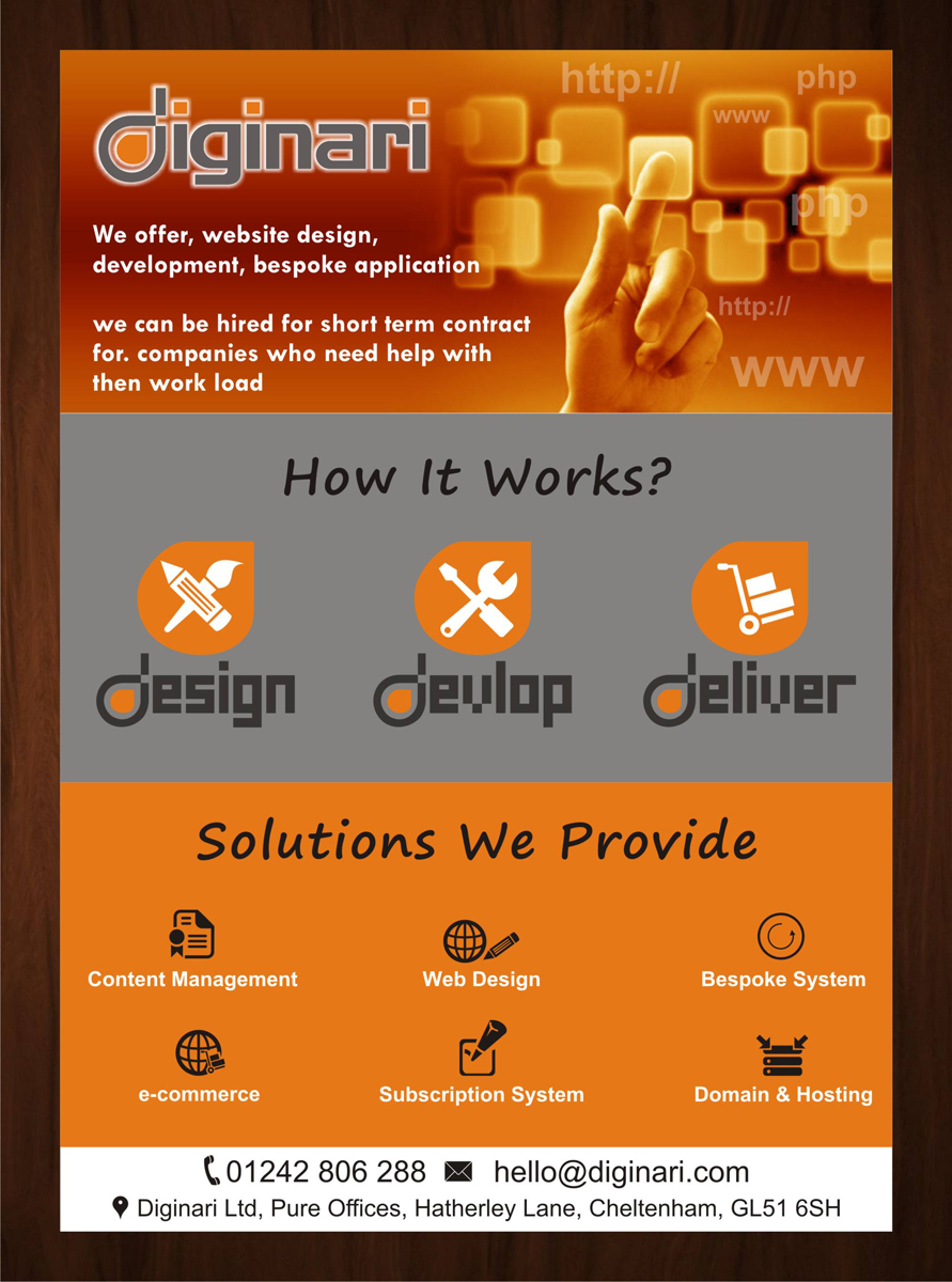 Flyer Design by HarmiDesigning for Diginari Ltd | Design #5542038