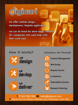 Flyer Design by harmi_199 for Diginari Ltd | Design: #5542039