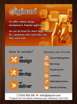 Flyer Design by harmi_199 for Diginari Ltd | Design: #5542055