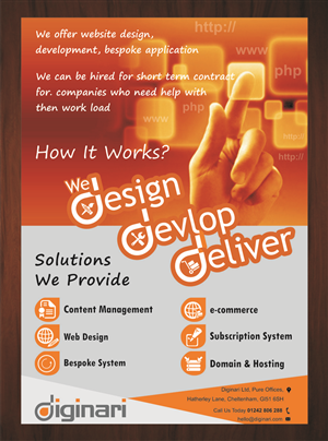 Flyer Design by harmi_199 for Diginari Ltd | Design: #5547003