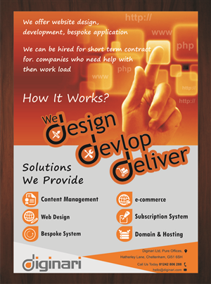 Flyer Design by harmi_199 for Diginari Ltd | Design: #5547026