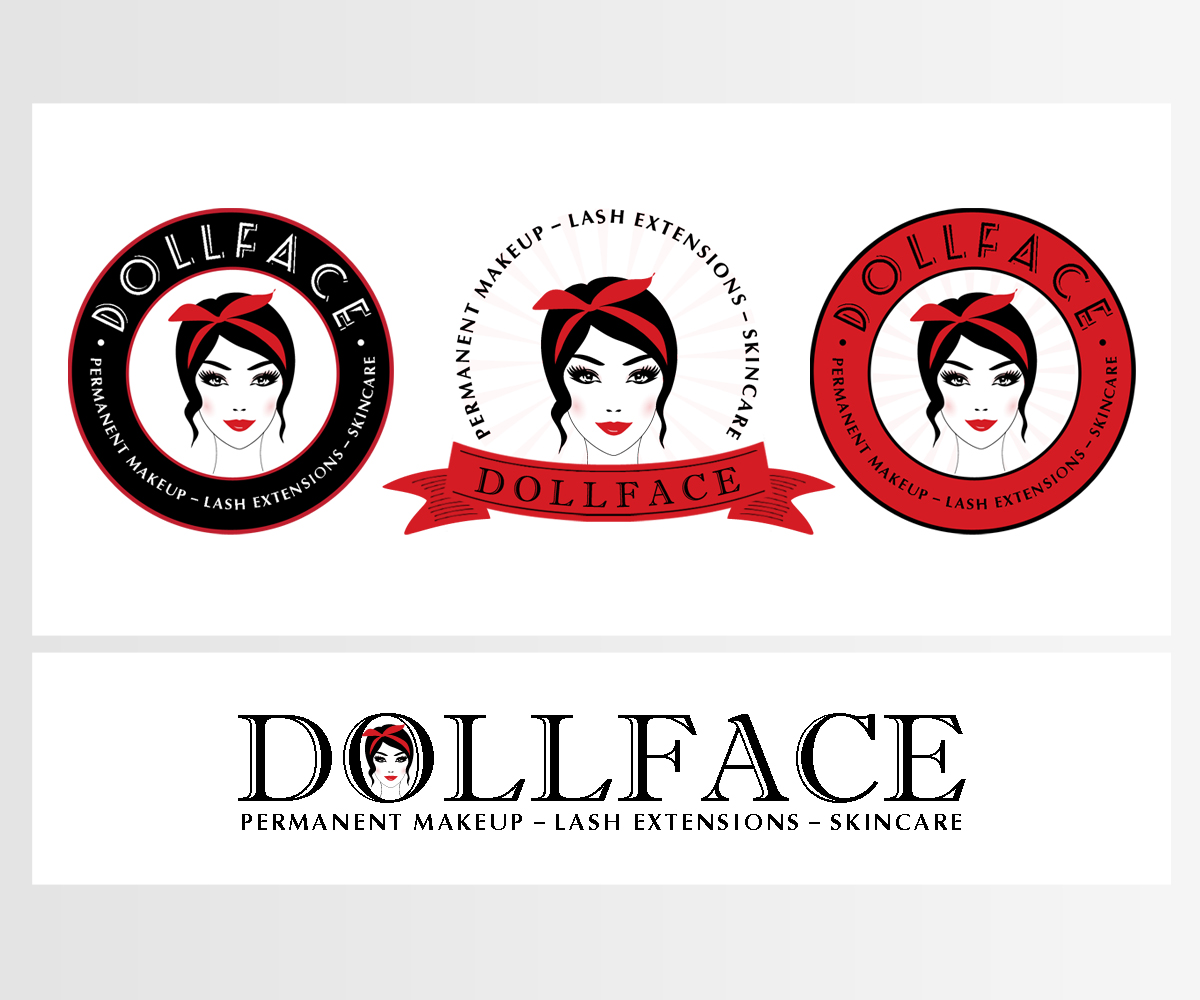 Vector Design by m_designs for DollFace microblading, permanent makeup, lashes, and skincare. | Design: #5558800