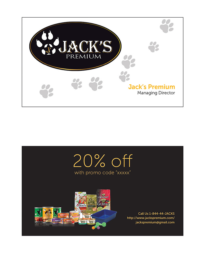 Business Card Design by HariKiranIsukapalli for Jack''s Premium | Design #5542655