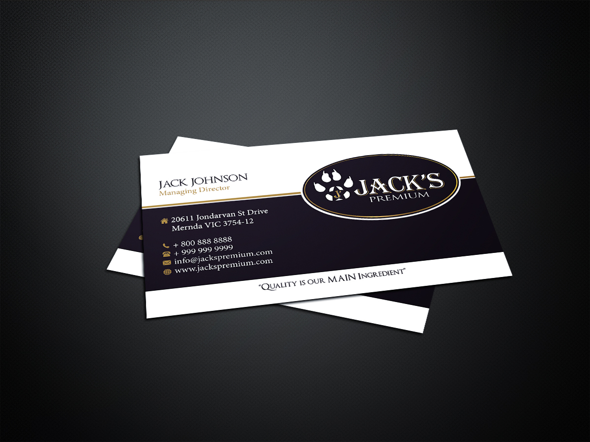 Business Card Design by Stylez Designz for Jack''s Premium | Design #5607625