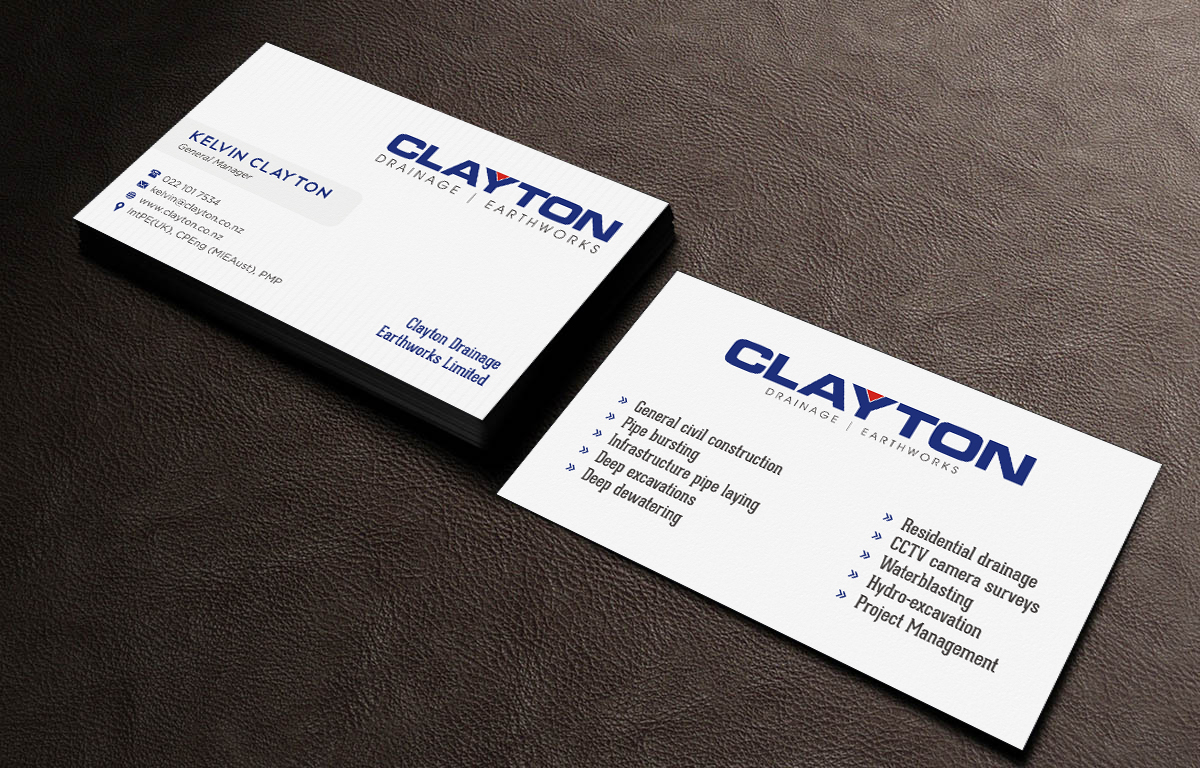 Design de Carte de Visite par INDIAN_Ashok pour Clayton Drainage Earthworks | Design #5543459